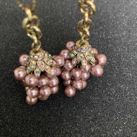 Heidi Daus On The Vine Crystal Grape Cluster Lariat Necklace NIB​​​ - Picture 2 of 9